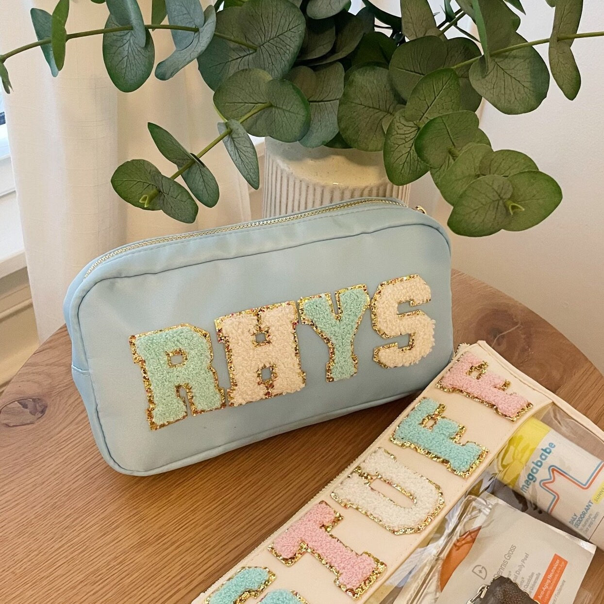 Customizable Medium Nylon Pouch with Patches