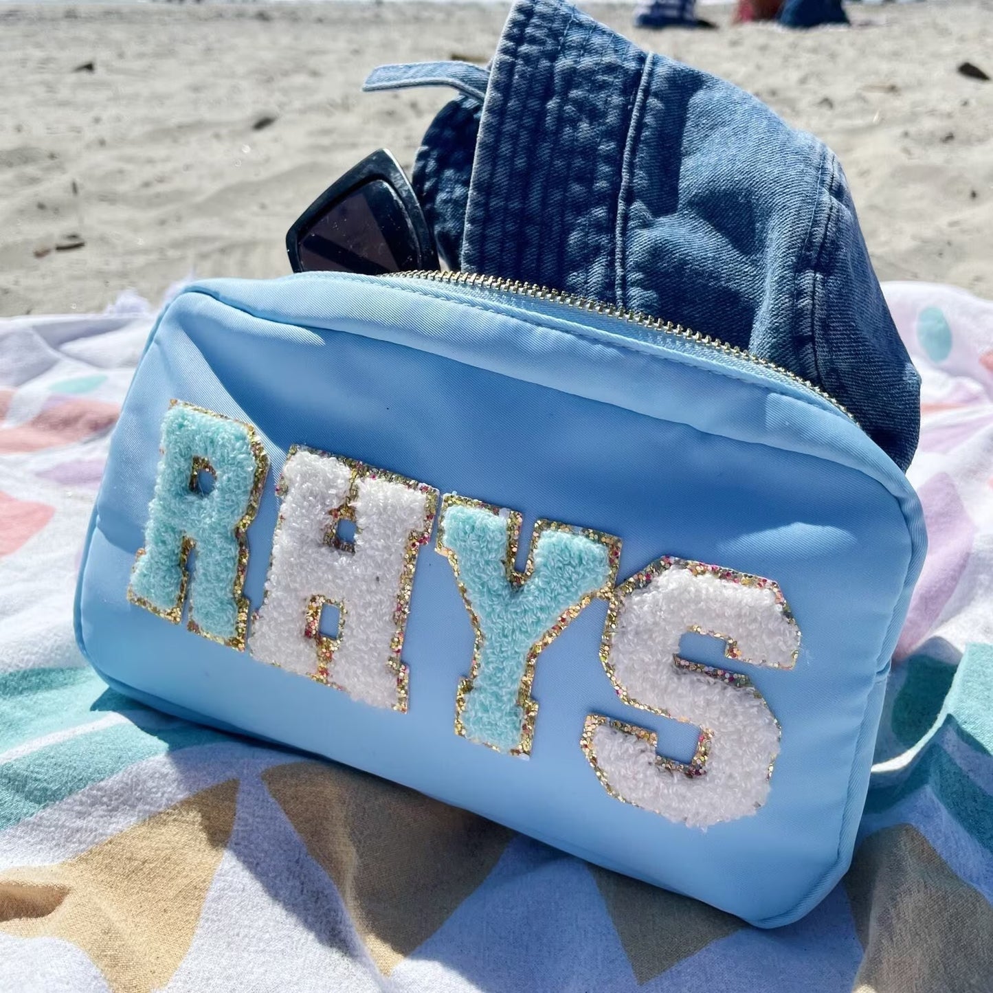 Customizable Medium Nylon Pouch with Patches
