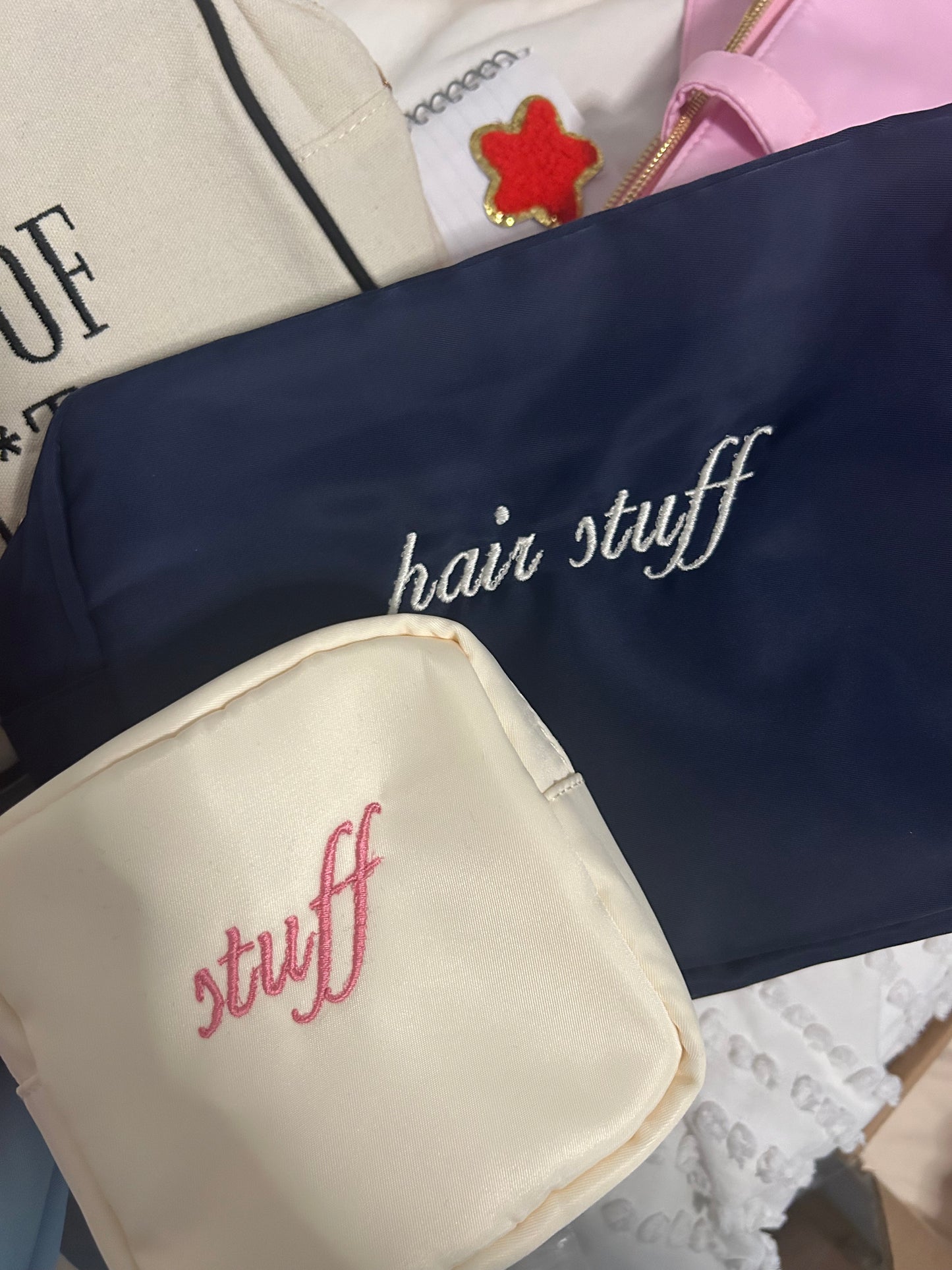 Custom Embroidered Nylon Pouch, Extra-Large