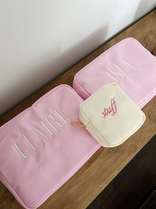 Custom Embroidered Nylon Pouch, Extra-Large