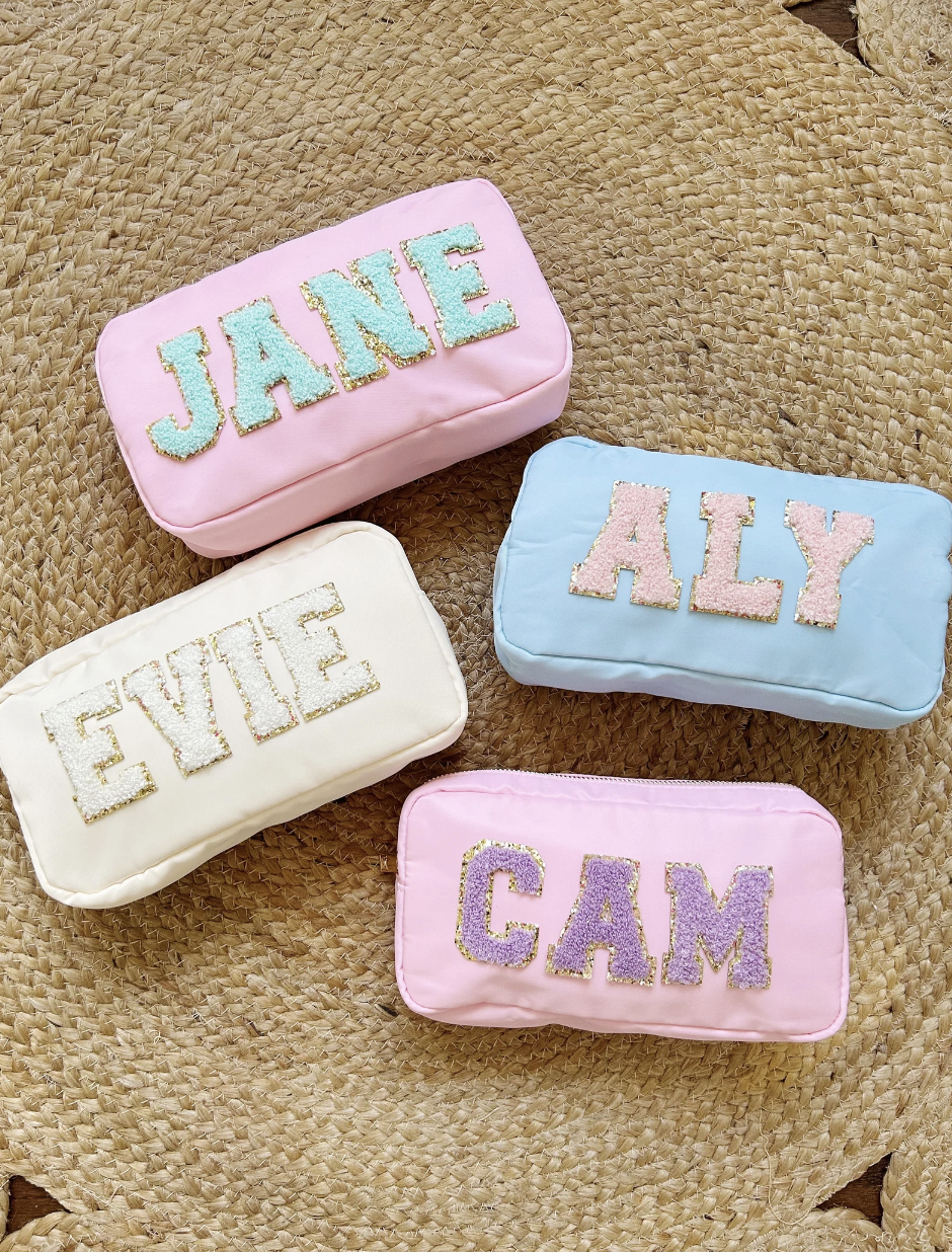 Customizable Medium Nylon Pouch with Patches