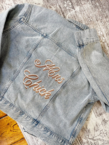 Future Mrs. Bridal Embroidered Denim Jacket