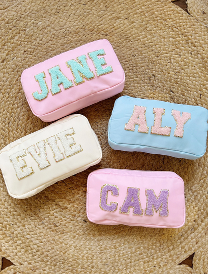 Customizable Medium Nylon Pouch with Patches