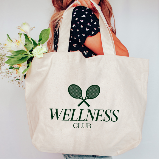 Wellness Club Tennis Rackets Canvas Tote